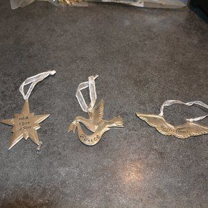 Set of 3 Silver Christmas Ornaments